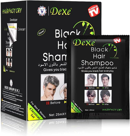 Champú Tinte Negro para Cubrir las Canas