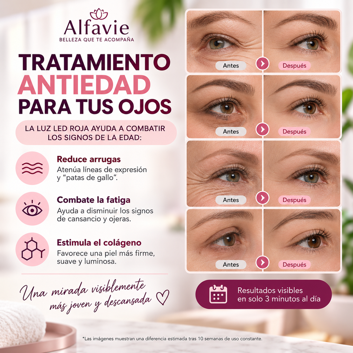 Masajeador de Ojos con Fototerapia LED Roja