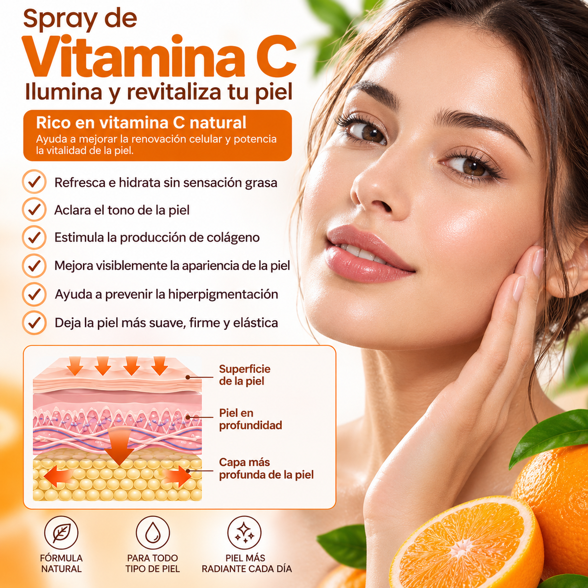 Spray Facial con Vitamina C para Manchas e Hidratación