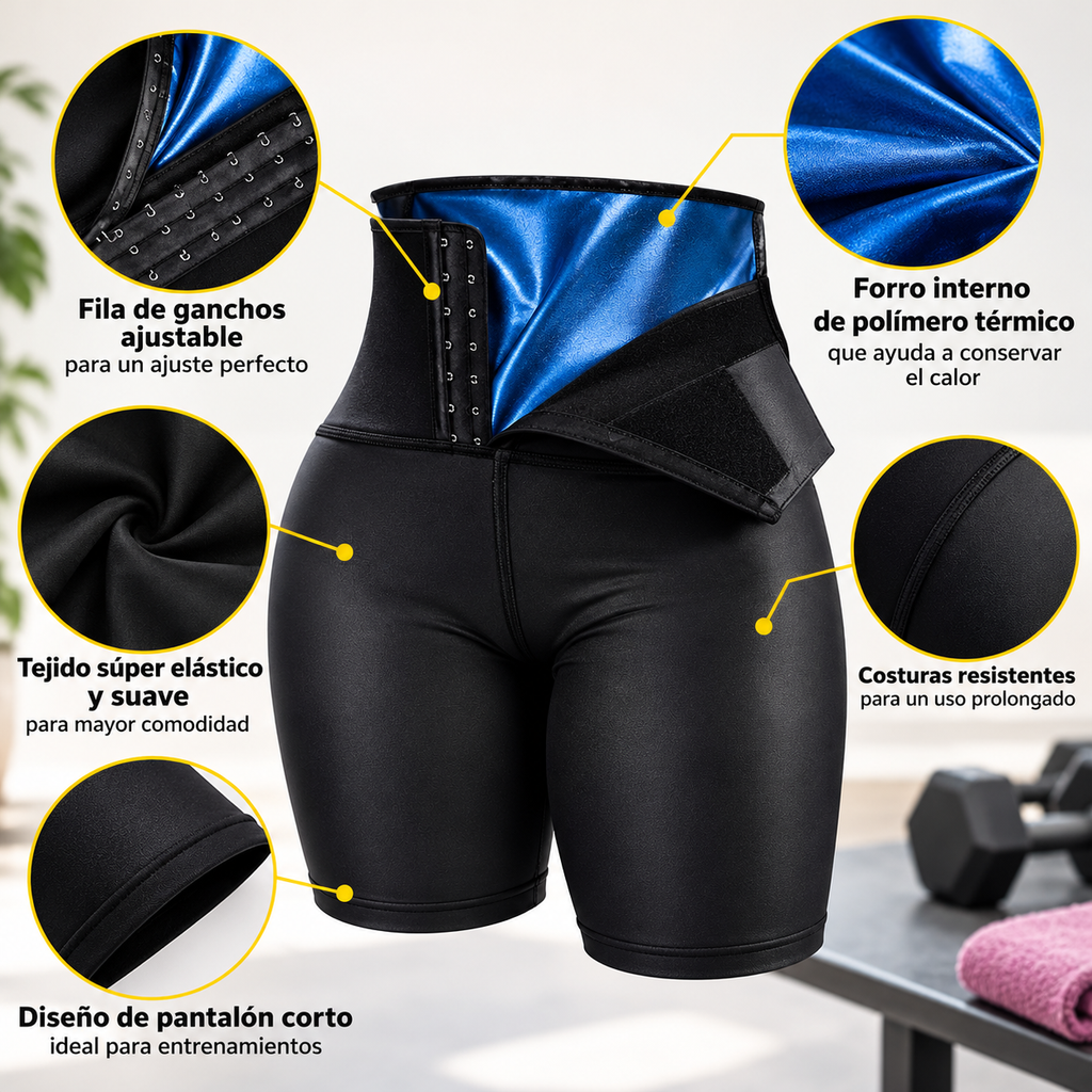 Pantalón Corto Sauna para Mujer – Efecto Térmico y Ajuste CómodoTérmico
