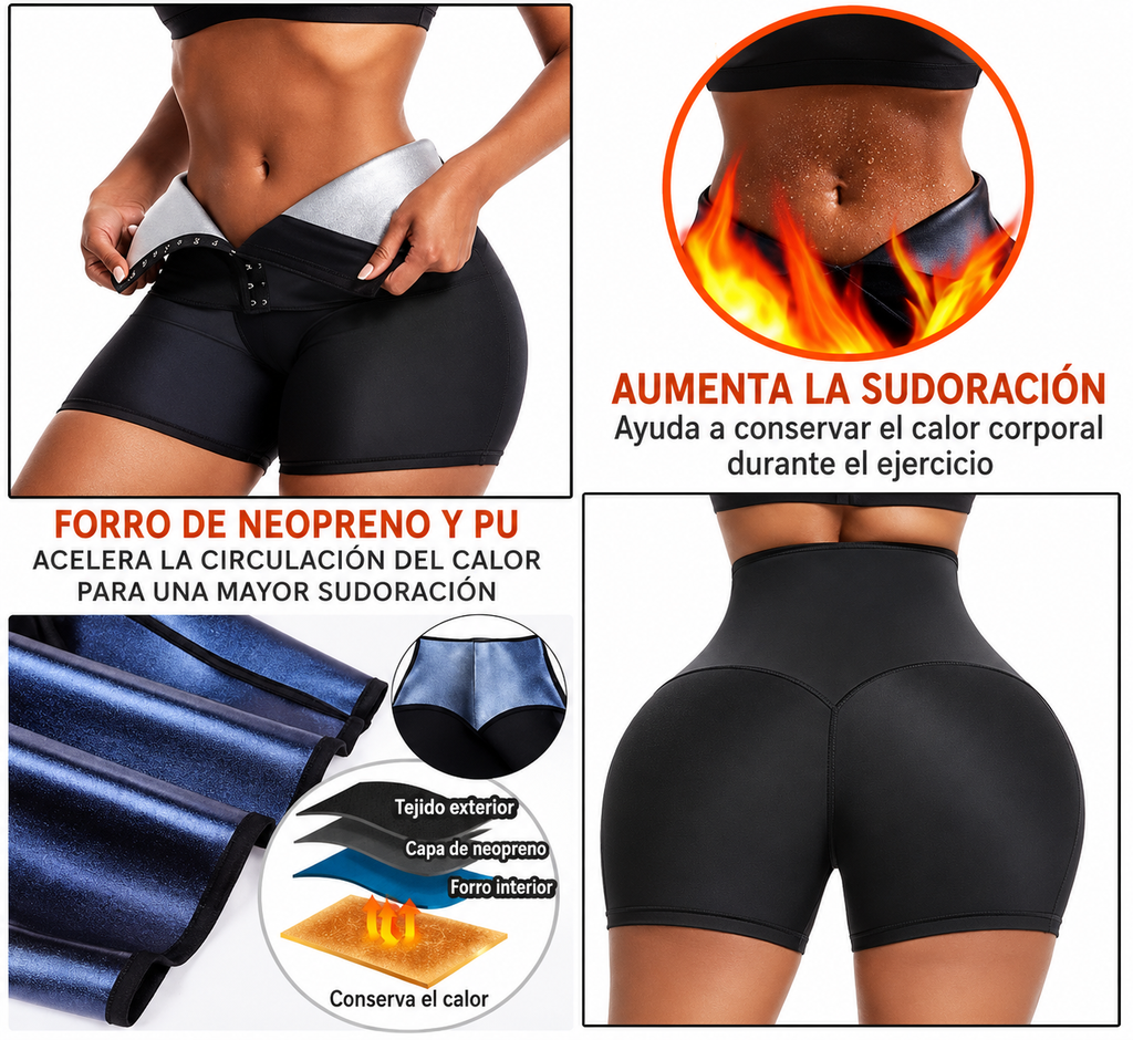 Pantalón Corto Sauna para Mujer – Efecto Térmico y Ajuste CómodoTérmico
