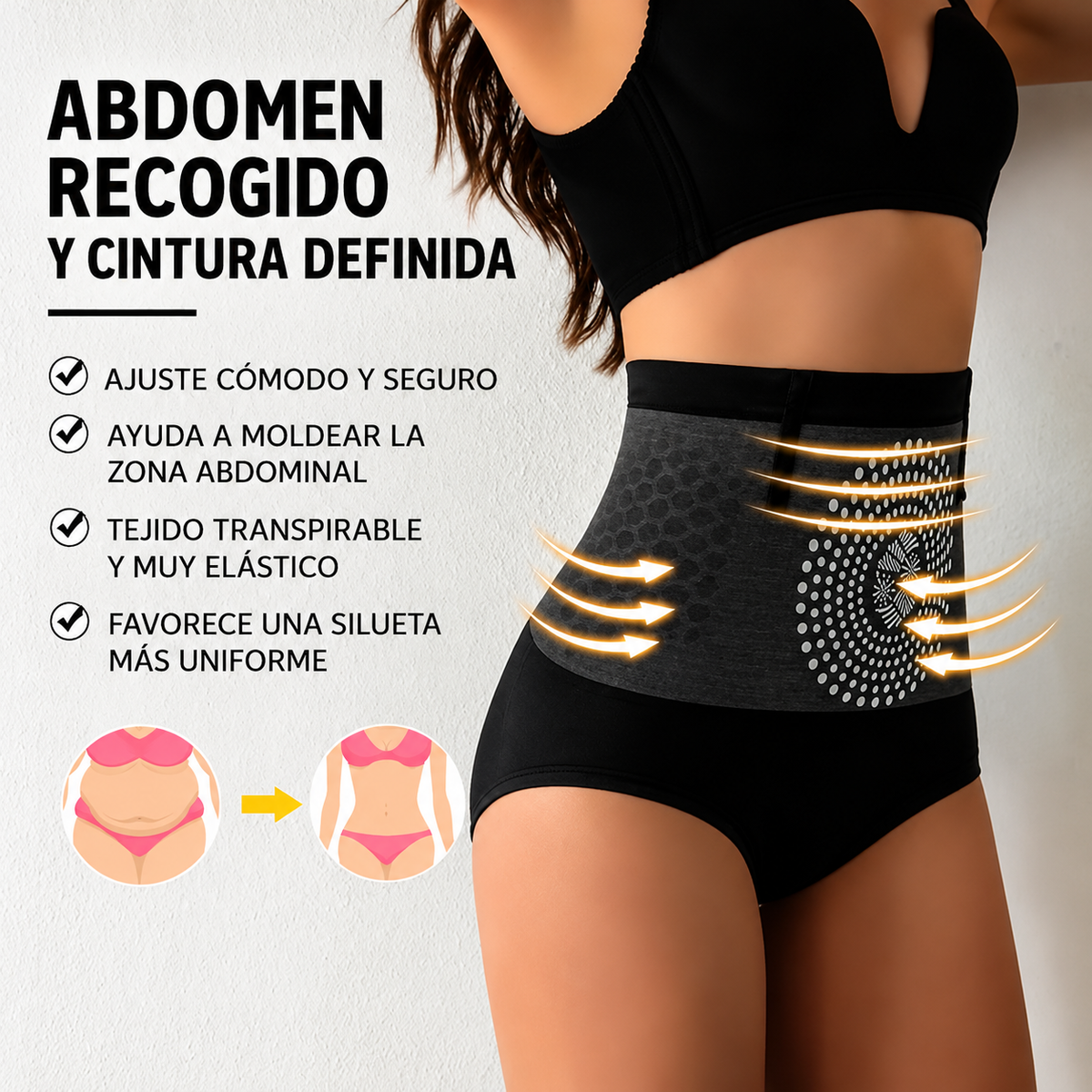 Braga Faja Moldeadora de Cintura Alta para Mujer – Control Abdominal y Ajuste Cómodo